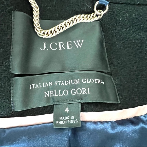 J. CREW Italian Stadium Villa Black Wool Blend Cocoon Style Mid Length Coat Sz 4 - Picture 16 of 16